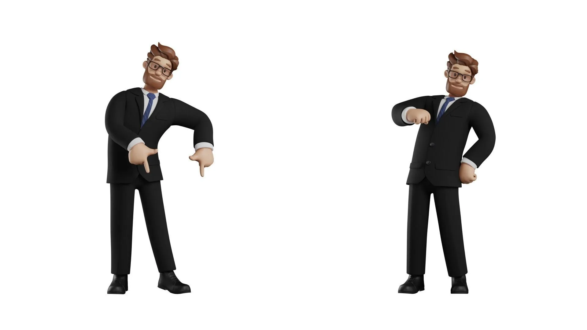 Business Man Character 3D model animation preview